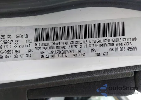 2016 Jeep Cherokee Sport z USA, uszkodzony, nr VIN 1C4PJLABXGW177921